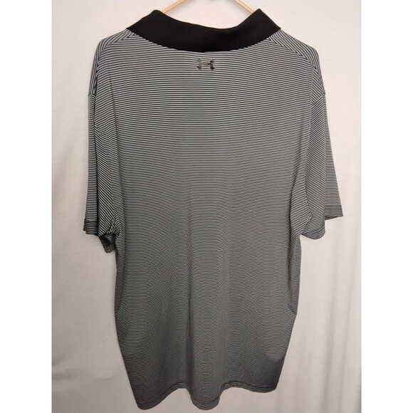 Mens Under Armour Short Sleeve HeatGear Polo, Loose Fit, Size XL, Striped - Picture 4 of 5